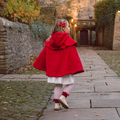 Dave&Bella Toddler Girls Festival Christmas Red Outdoor Hooded Fleece Capes