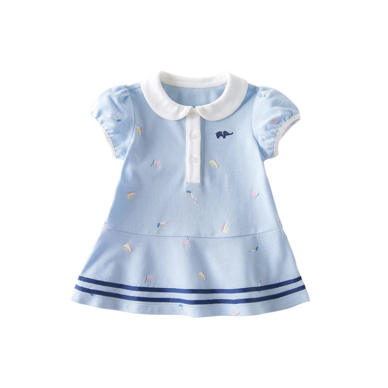 Dave & Bella Summer Baby Girl's Cartoon Striped Princess Dress