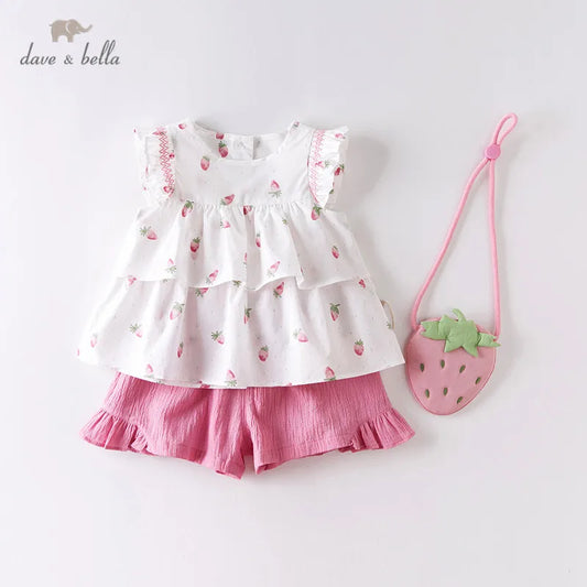 Dave & Bella Summer Baby Girl's Fruit Print 3-Piece Outfit Set
