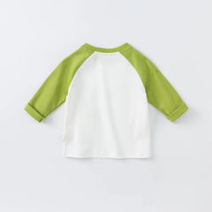 Dave&Bella Children Boys Cotton Casual Cartoon Letter T-shirt-White