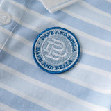 Dave&Bella Toddler Boys Summer Breathable Cotton Blue Striped Preppy Outfit Sets