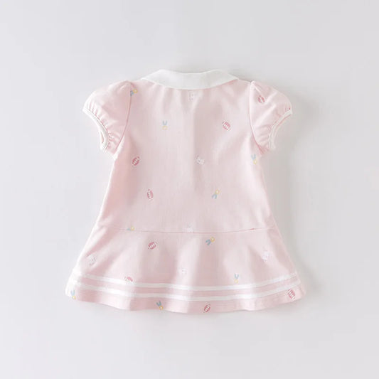 Dave & Bella Summer Baby Girl's Cartoon Striped Princess Dress