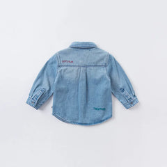 Dave&Bella Baby Boys Spring Cartoon Letter Pockets Shirts Tops