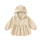 Dave&Bella Girls Toddler khaki Hooded Trench Jacket