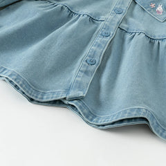 Dave&Bella Children Girls Spring Denim Rabbit Ears Collar Jacket