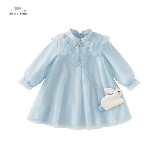 Dave&Bella Children Girls Spring Sweet Mesh Princess Dress
