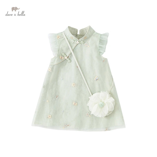 Dave & Bella Summer Girl's Floral Dress with Mini Bag