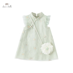 Dave & Bella Summer Girl's Floral Dress with Mini Bag