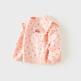 Dave&Bella Toddler Girls Adorable Pink Floral Printed Sweatshirt Tops