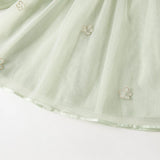 Dave&Bella Kids Girls Fresh Green Mesh Princess Dress(wallet bag)