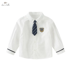 Dave&Bella Kid Boy Formal Cotton Shirts with Ties