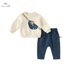 Dave&Bella Baby Boys  Autumn Spring Cartoon Bear Clothes Set