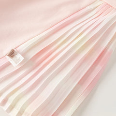 Dave&Bella Baby Girls Summer Short Sleeves Pink Pleated Dress