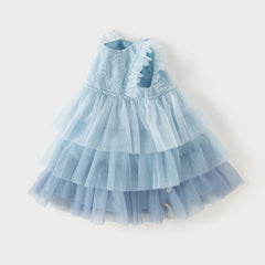 Summer Girl's Sleeveless Layered Mesh Princess Dress