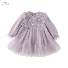Dave & Bella 2025 Spring Girl's Long Sleeve Princess Dress
