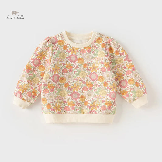 Dave&Bella Kids Girls Spring Sweatshirt Floral Pullover