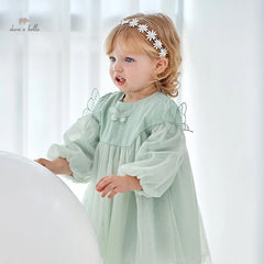 Dave&Bella Baby Girls Spring Green Mesh Cute Party Dress
