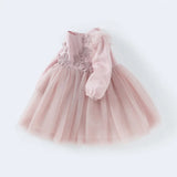 Dave&Bella Girls Pink 3D Floral Tulle Princess Dress
