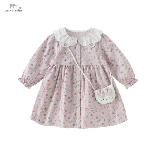 Dave&Bella Baby Girls Spring Cotton Floral Print Dress