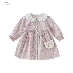 Dave&Bella Baby Girls Spring Cotton Floral Print Dress