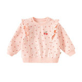 Dave&Bella Toddler Girls Adorable Pink Floral Printed Sweatshirt Tops