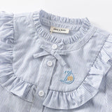 Dave&Bella Kids Girls Cotton Striped Gentle Blouse Shirt Tops