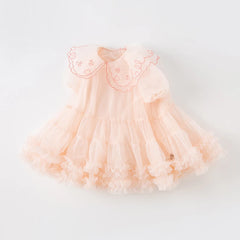 Dave&Bella Girls Summer Sweet Pink Mesh Dress