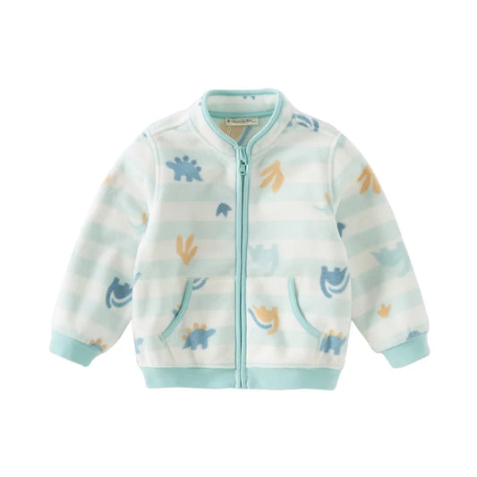 Dave&Bella Spring Kids Girls Boys Fleece Print Coat Tops