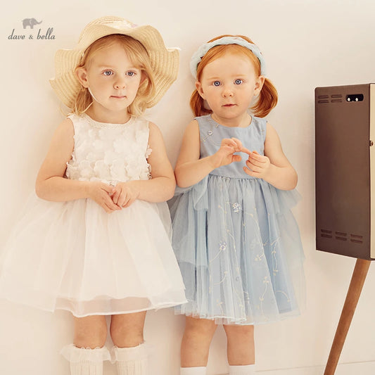 Dave & Bella Summer Girls White Lace Princess Dress