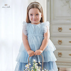 Summer Girl's Sleeveless Layered Mesh Princess Dress