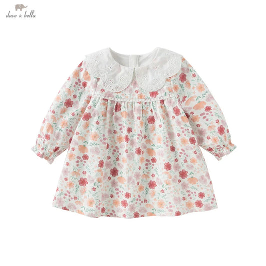 Dave&Bella Baby Girls Spring Floral Print Long Sleeve Dress