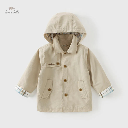 Dave&Bella Children Spring Casual Jacket Hooded Windbreaker
