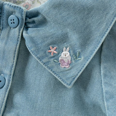 Dave&Bella Children Girls Spring Denim Rabbit Ears Collar Jacket