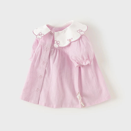 Dave & Bella Girl's Summer Cotton Puff Sleeve Blouse