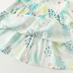 Dave&Bella Baby Girls Summer leaf Print Sleeveless Sweet Dress