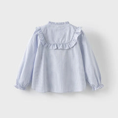 Dave&Bella Bbay Girls Spring Cotton Striped Gentle Blouse Top Shirt