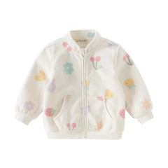 Dave&Bella Children Girls Spring Outerwear Cute Print Tops White