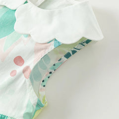Dave&Bella Baby Girls Summer leaf Print Sleeveless Sweet Dress