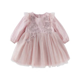 Dave&Bella Girls Pink 3D Floral Tulle Princess Dress