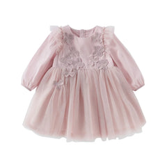 Dave&Bella Baby Girls Spring Floral Mesh Princess Dress