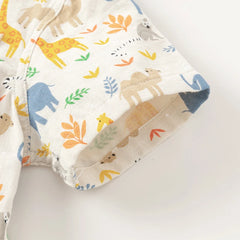 Dave&Bella Baby Boys Summer Cotton Animal Print Short Sleeve Shirt Top