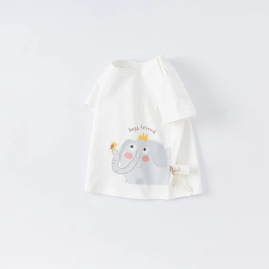 Dave & Bella Summer Kids Cartoon Print T-Shirt