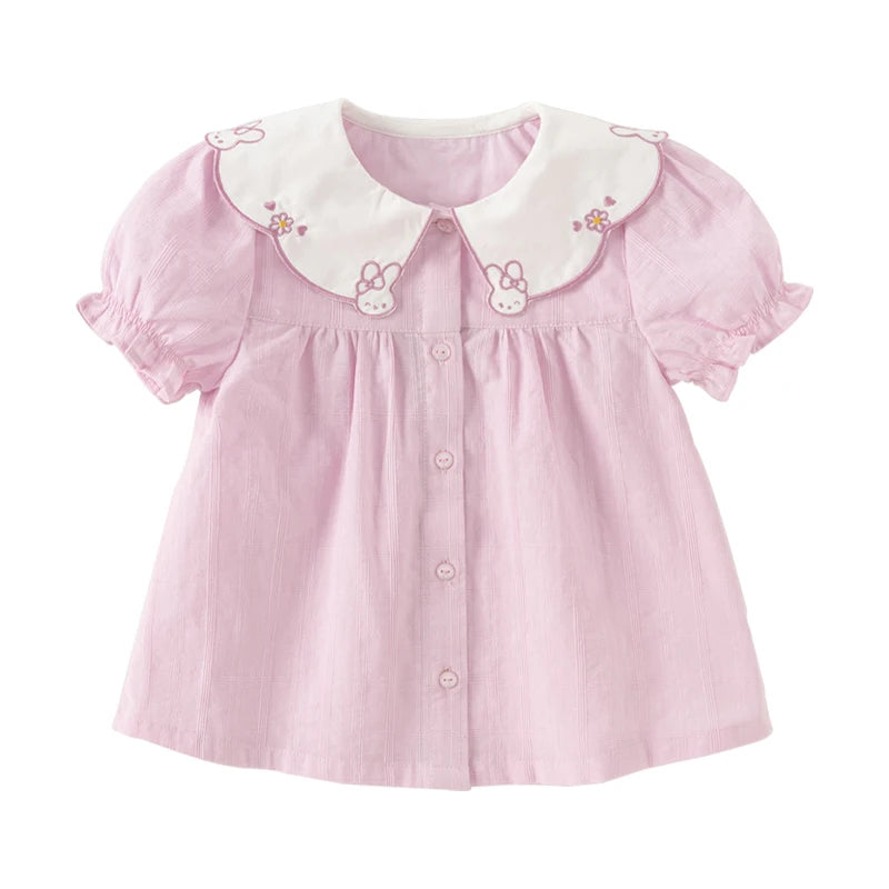 Dave & Bella Girl's Summer Cotton Puff Sleeve Blouse