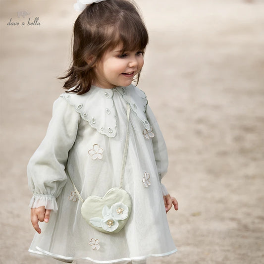Dave&Bella Baby Girls Spring Mesh Princess Dress with Coin Wallet