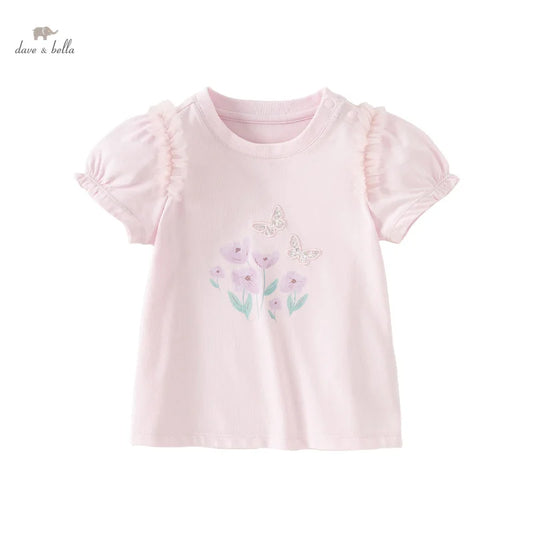 Summer Baby Girl's Short Sleeve Cotton T-shirt