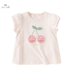 Dave & Bella Summer Baby Girl's Pink Cotton T-Shirt