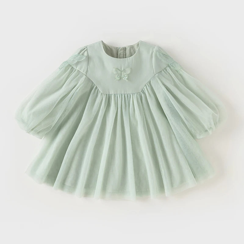 Dave&Bella Baby Girls Spring Green Mesh Cute Party Dress