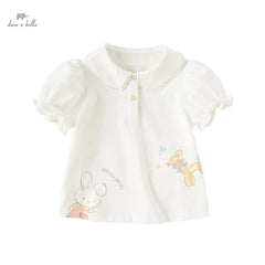Dave&Bella Baby Girls Cotton Cartoon Rabbit Print Shirt Tops