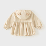 Dave&Bella Girls Toddler khaki Hooded Trench Jacket