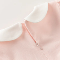 Dave&Bella Baby Girls Summer Short Sleeves Pink Pleated Dress